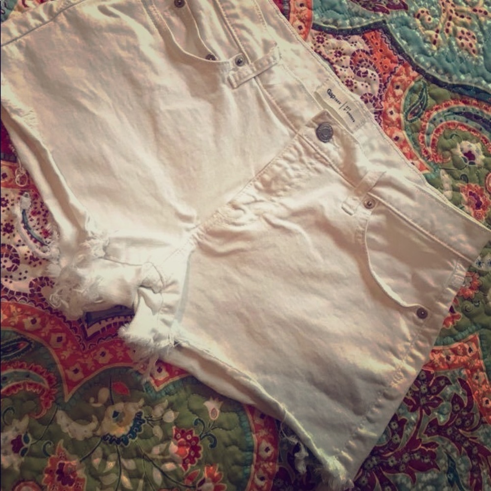 White Jean Shorts, Gap Tall